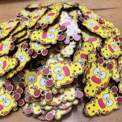 木質鑰匙圈 雷切+彩印